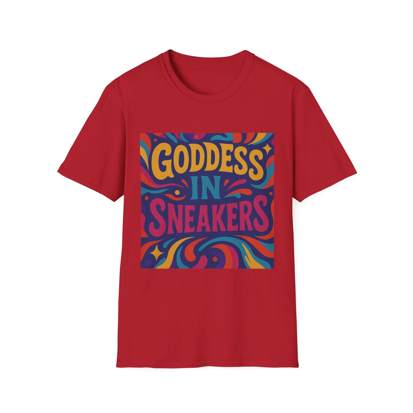 Colorful Goddess in Sneakers Unisex Soft style T-Shirt