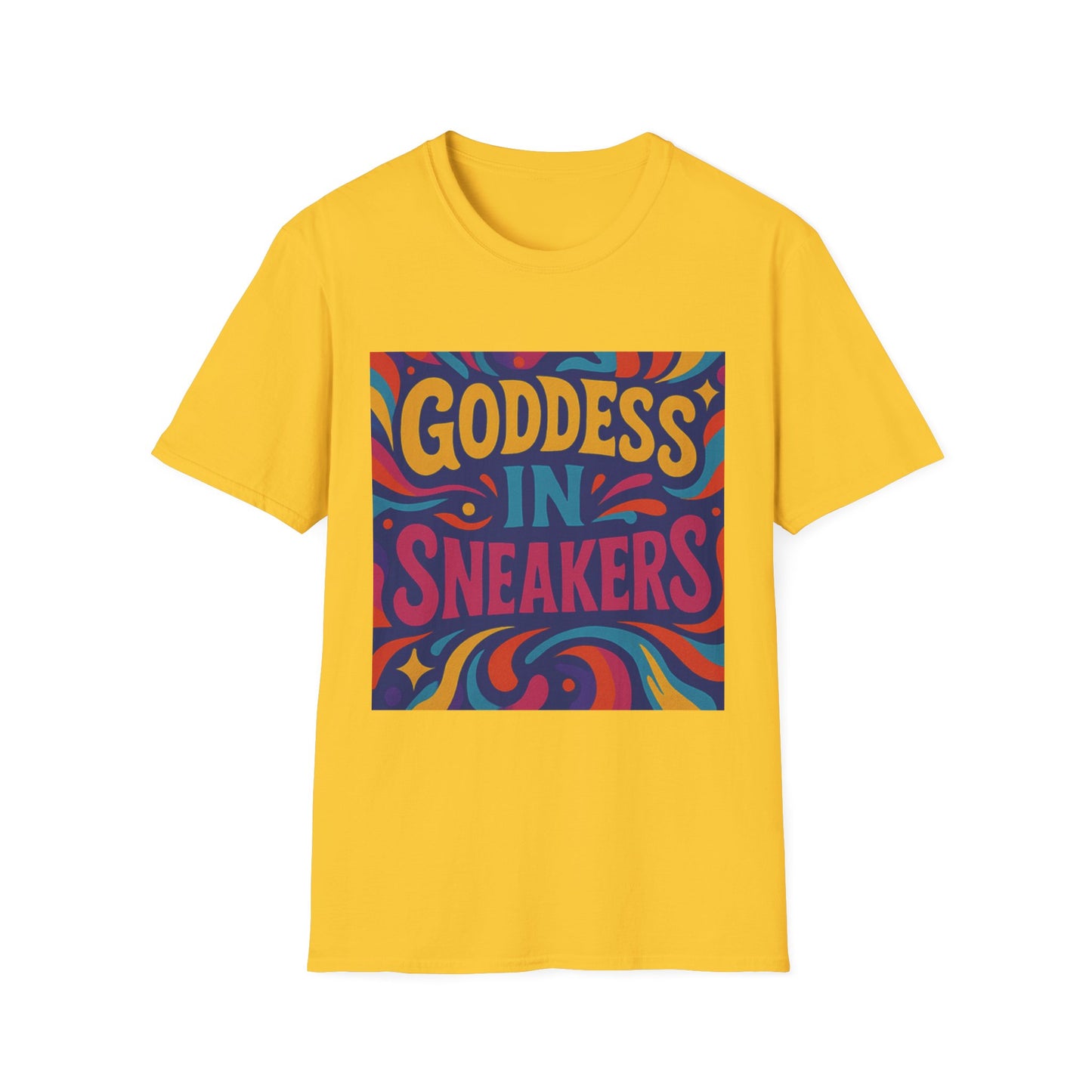 Colorful Goddess in Sneakers Unisex Soft style T-Shirt