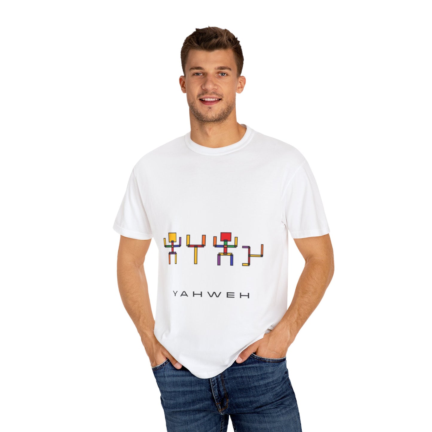 Colorful Unisex T-shirt with 'YAHWEH' Design