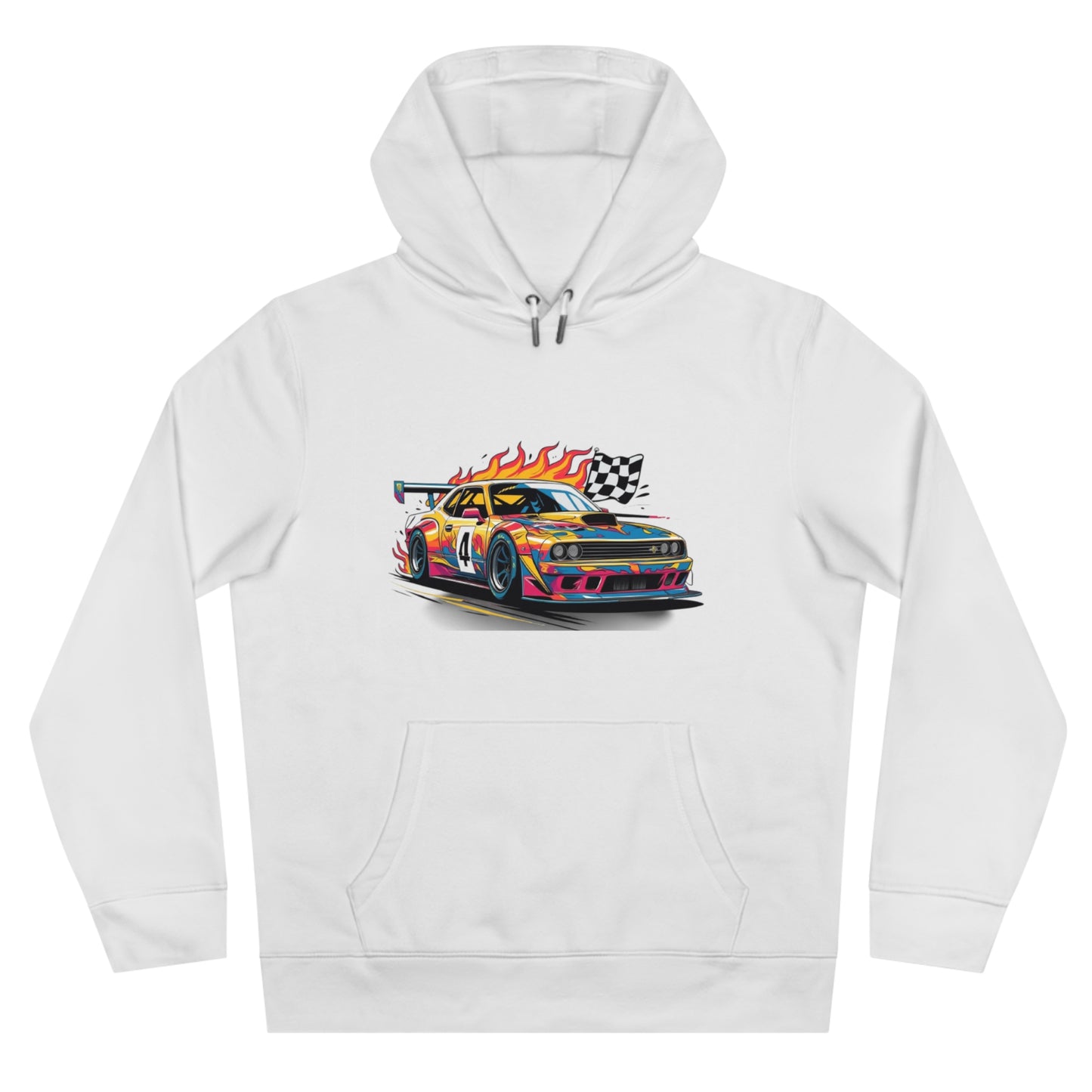 Race Car King Hooded Sweatshirt, Auto Racing Hoodie, Sports Sweatshirt, Gift for Car Enthusiasts, Motorsports Apparel