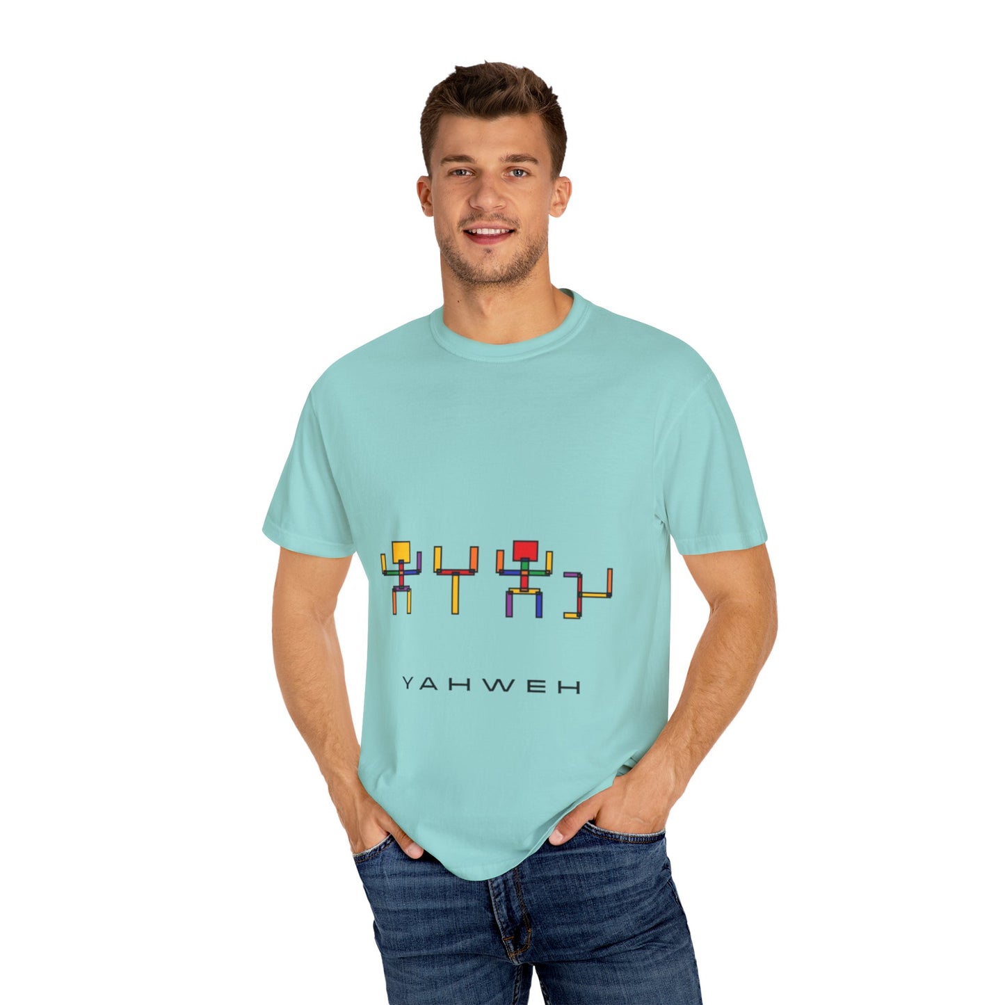 Colorful Unisex T-shirt with 'YAHWEH' Design
