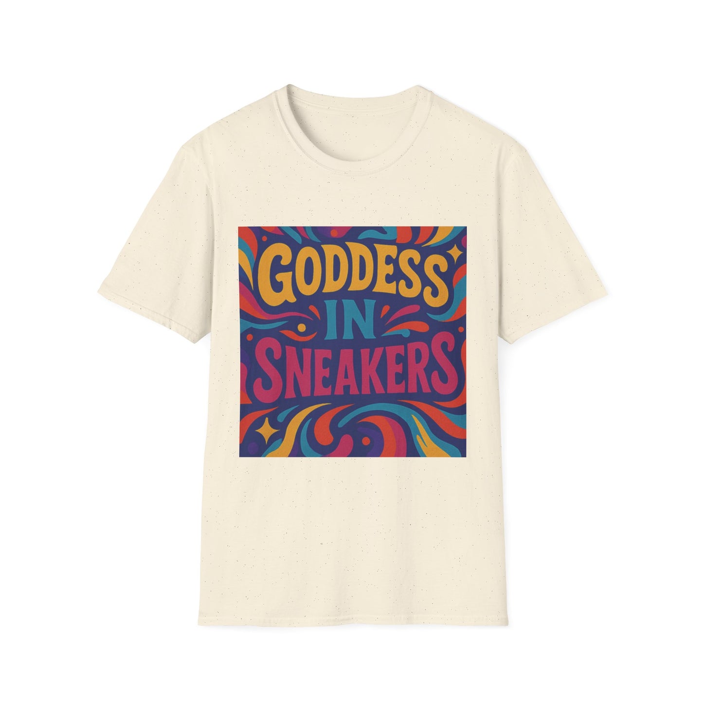 Colorful Goddess in Sneakers Unisex Soft style T-Shirt