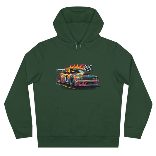Race Car King Hooded Sweatshirt, Auto Racing Hoodie, Sports Sweatshirt, Gift for Car Enthusiasts, Motorsports Apparel