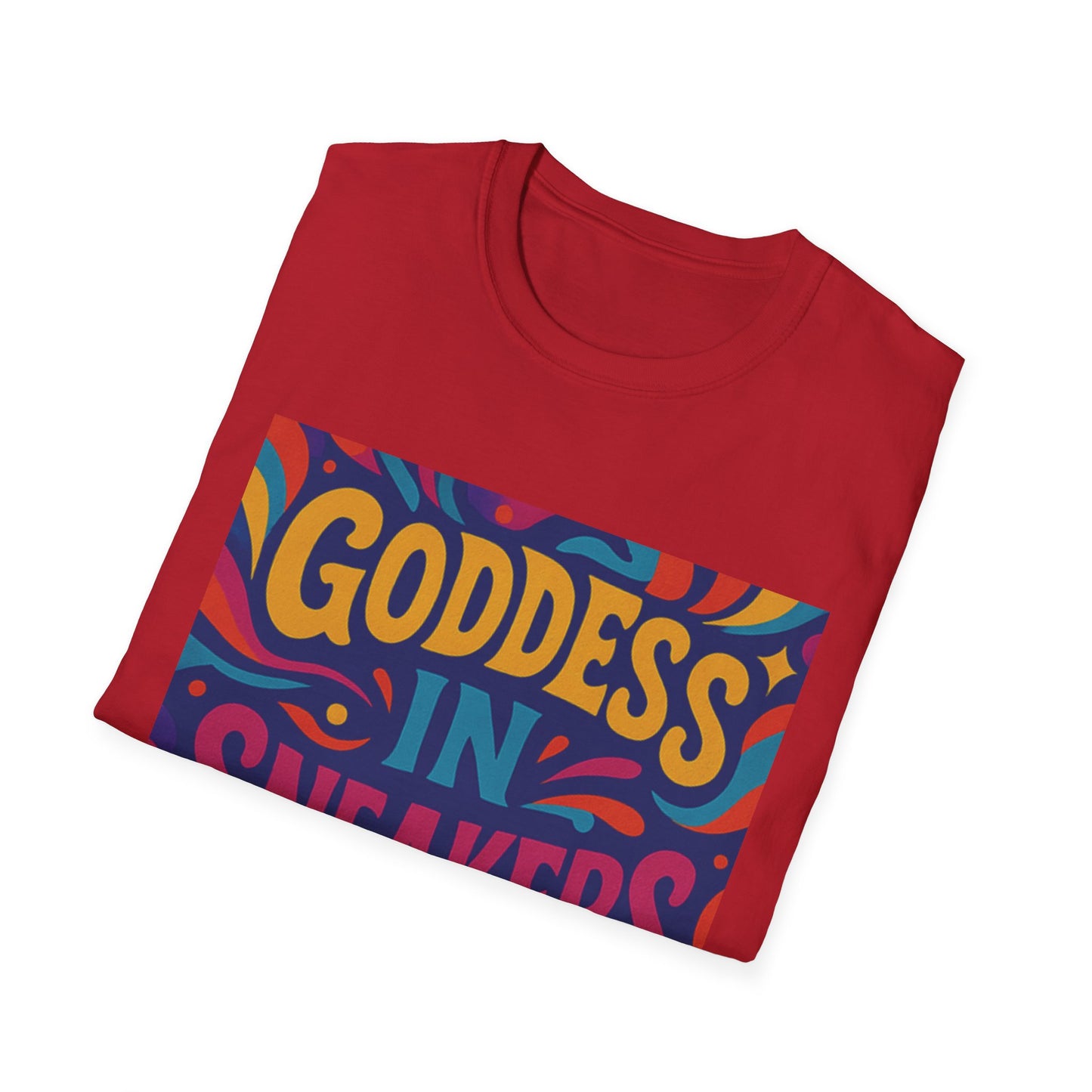 Colorful Goddess in Sneakers Unisex Soft style T-Shirt