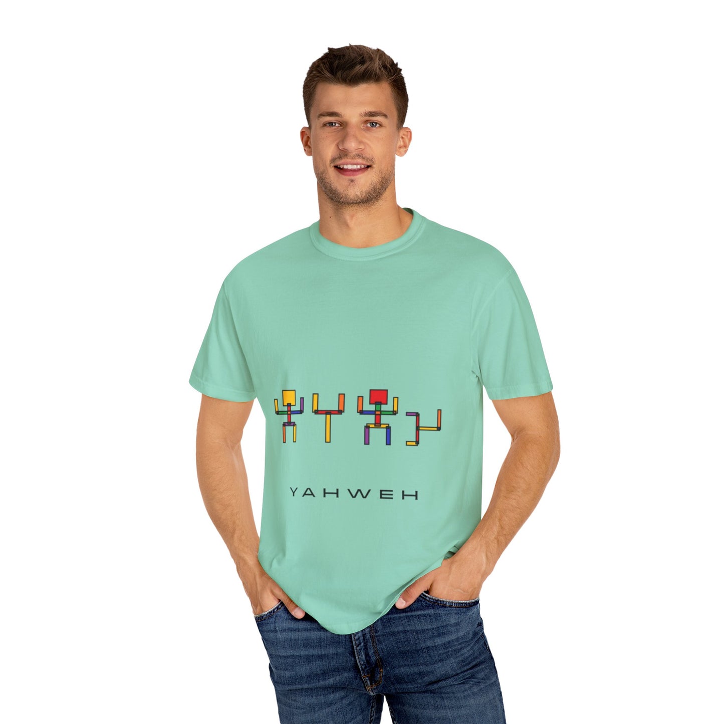 Colorful Unisex T-shirt with 'YAHWEH' Design