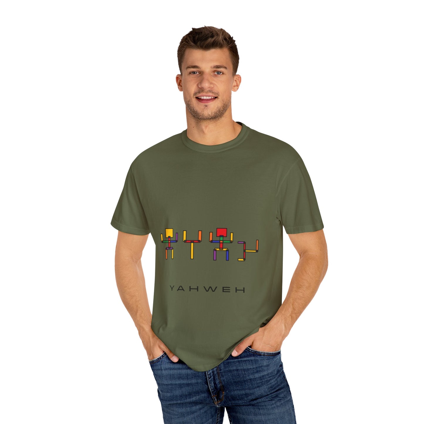 Colorful Unisex T-shirt with 'YAHWEH' Design