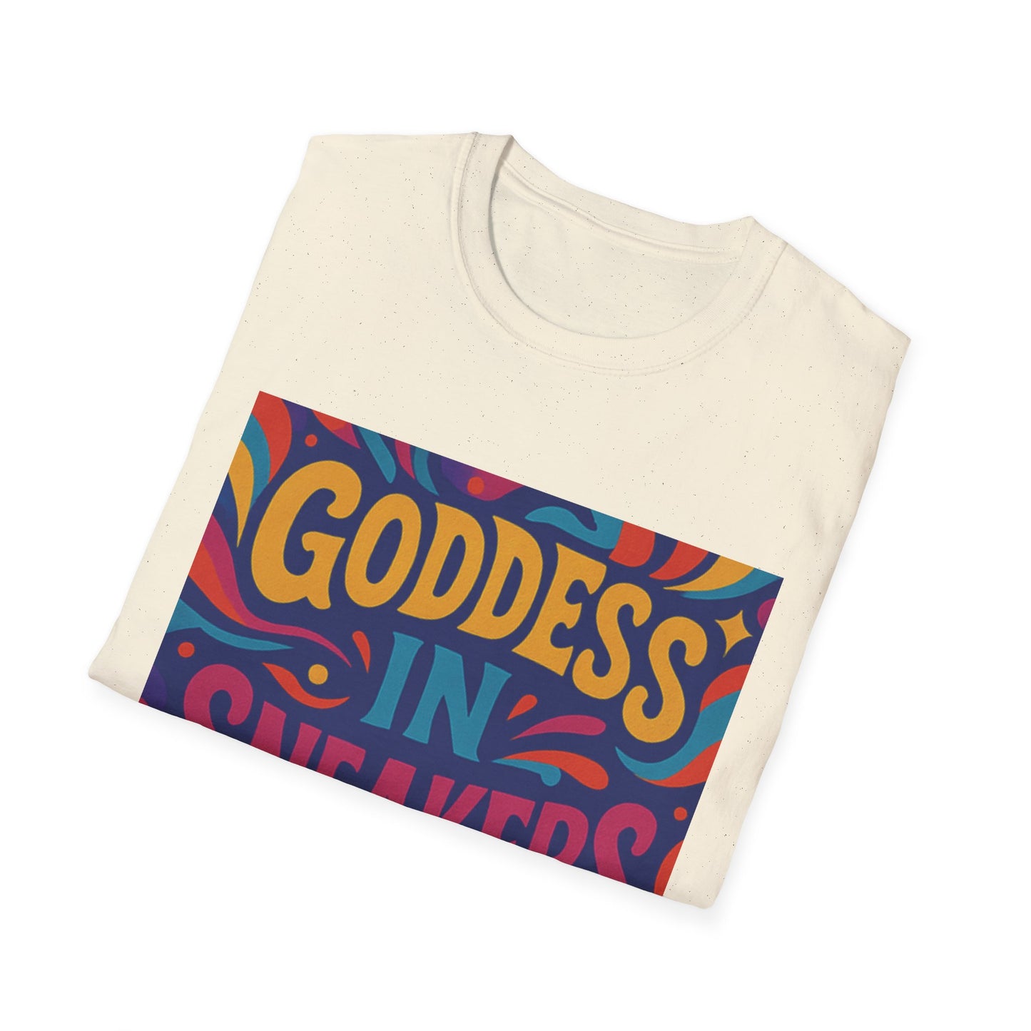Colorful Goddess in Sneakers Unisex Soft style T-Shirt