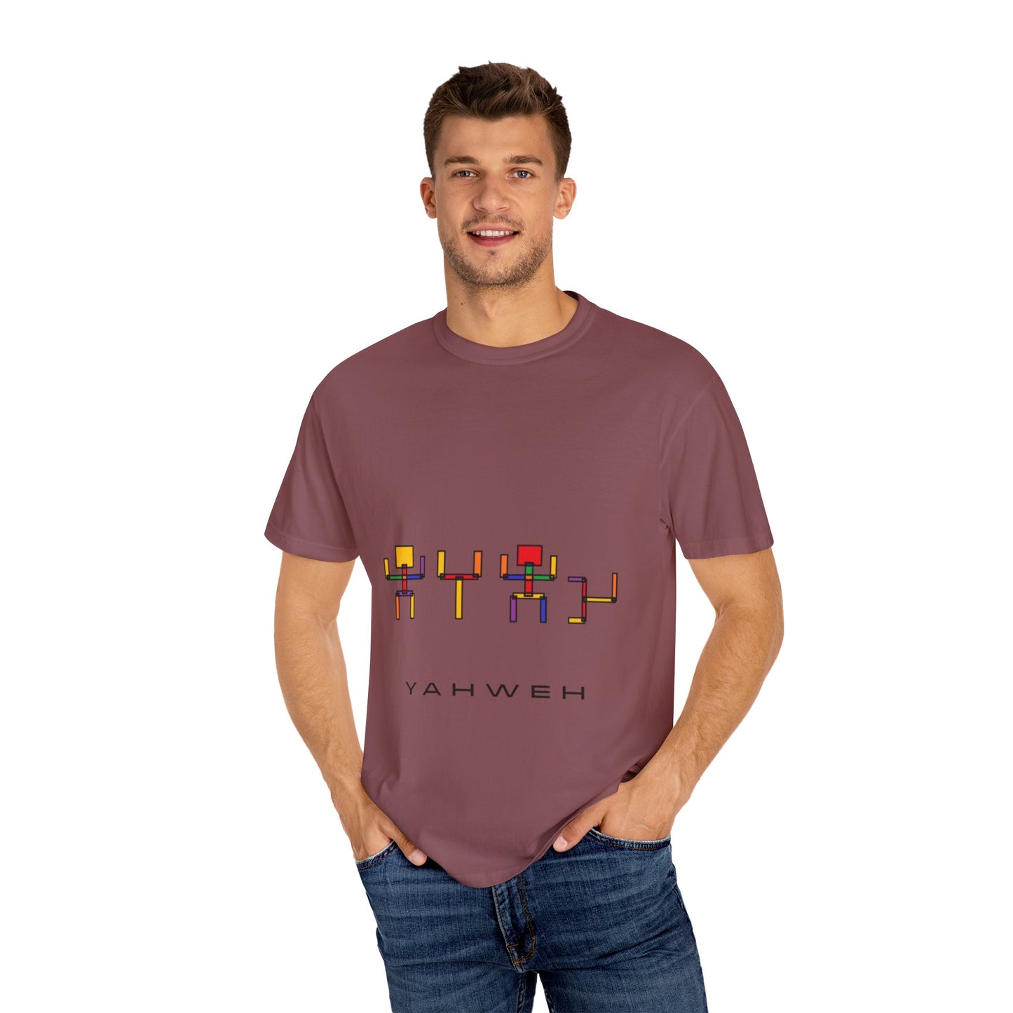 Colorful Unisex T-shirt with 'YAHWEH' Design