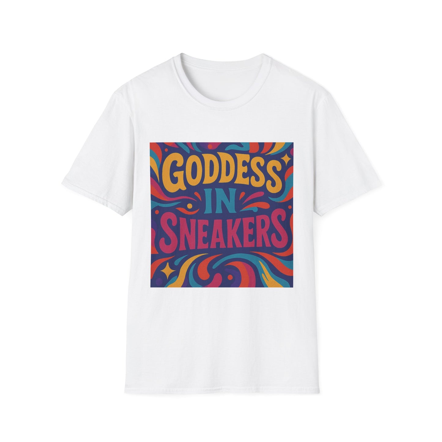Colorful Goddess in Sneakers Unisex Soft style T-Shirt