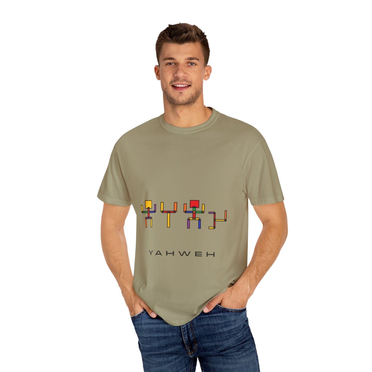 Colorful Unisex T-shirt with 'YAHWEH' Design