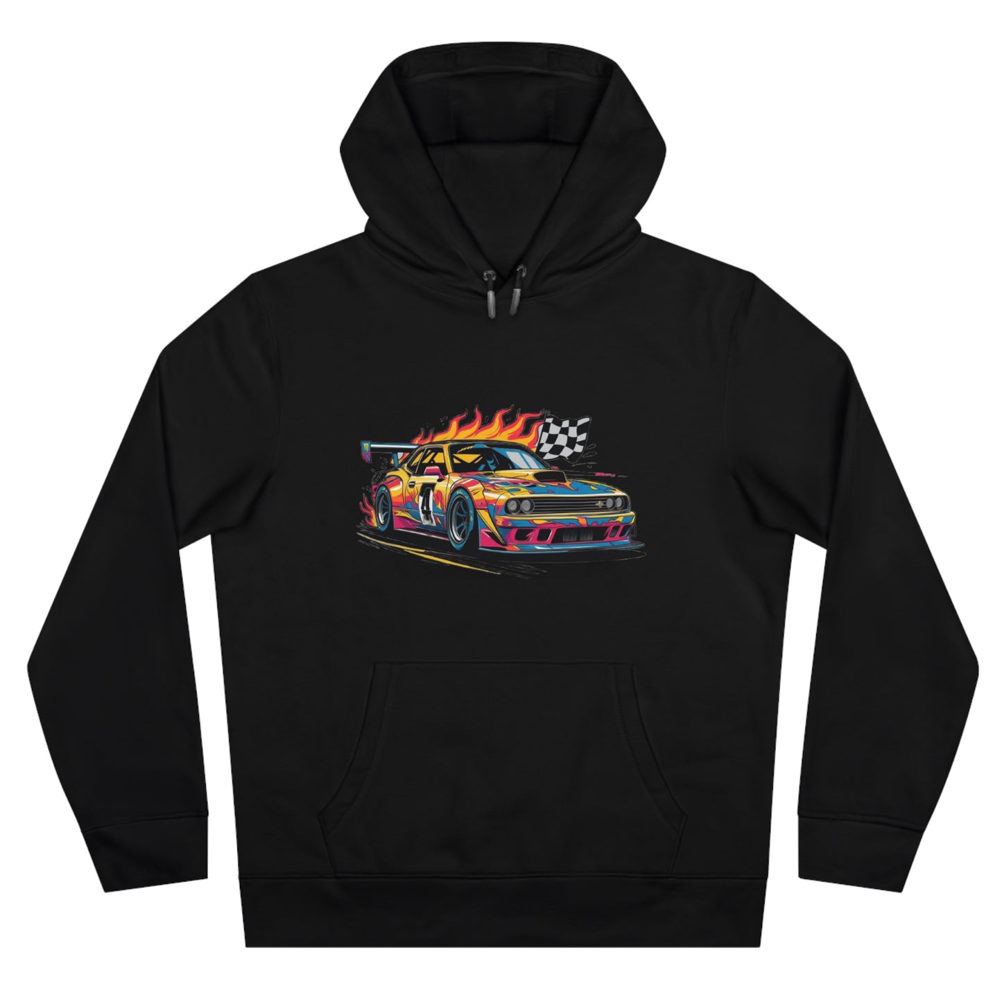 Race Car King Hooded Sweatshirt, Auto Racing Hoodie, Sports Sweatshirt, Gift for Car Enthusiasts, Motorsports Apparel