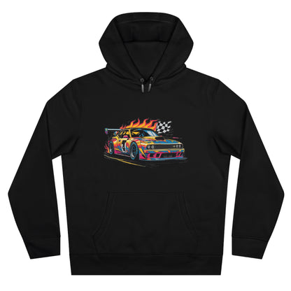 Race Car King Hooded Sweatshirt, Auto Racing Hoodie, Sports Sweatshirt, Gift for Car Enthusiasts, Motorsports Apparel