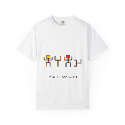 Colorful Unisex T-shirt with 'YAHWEH' Design