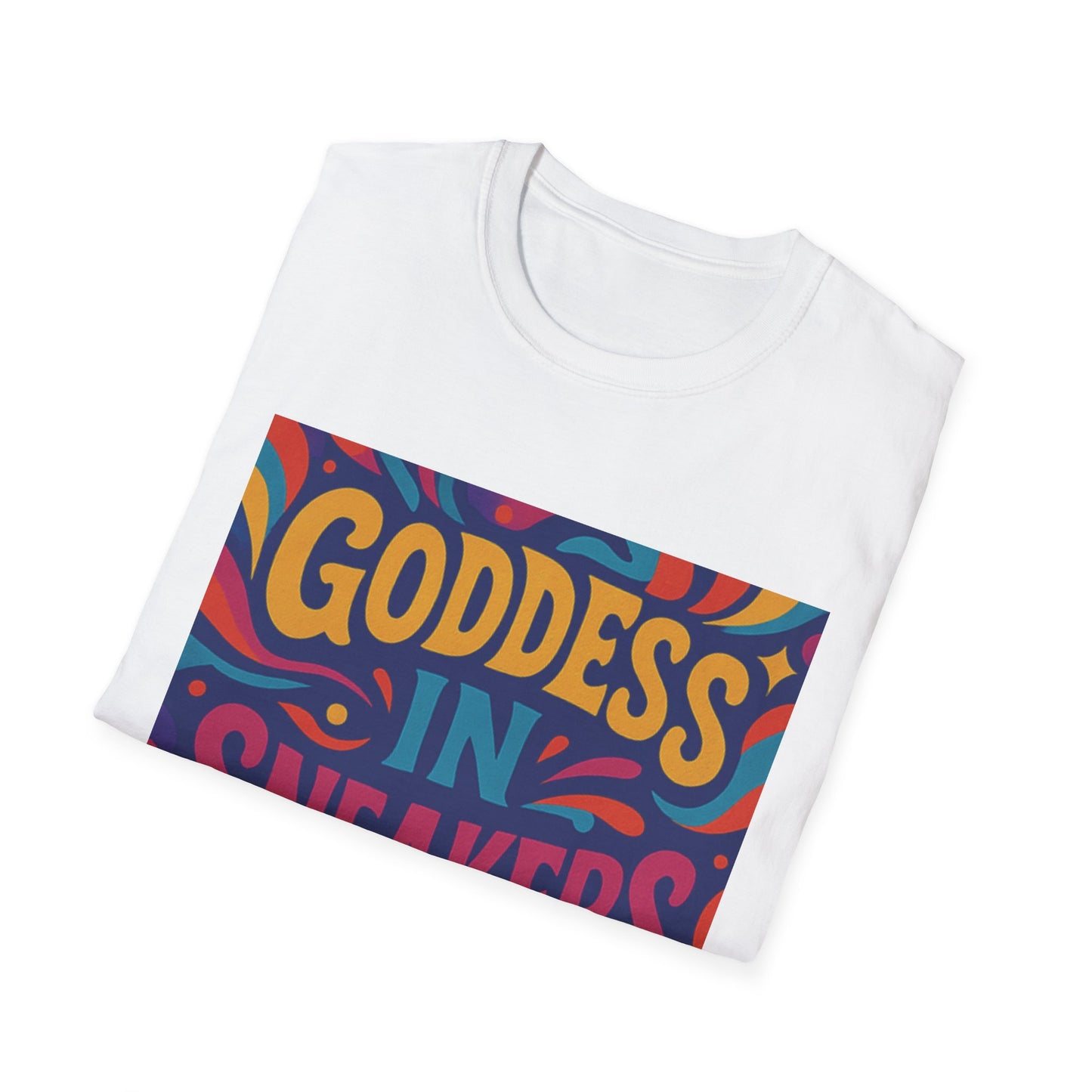Colorful Goddess in Sneakers Unisex Soft style T-Shirt