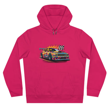 Race Car King Hooded Sweatshirt, Auto Racing Hoodie, Sports Sweatshirt, Gift for Car Enthusiasts, Motorsports Apparel