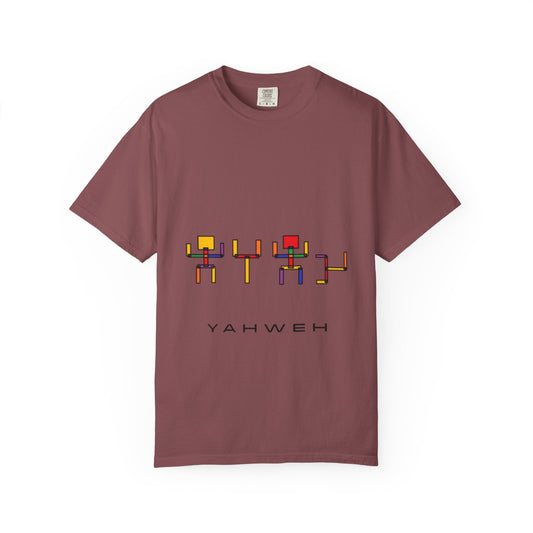 Colorful Unisex T-shirt with 'YAHWEH' Design